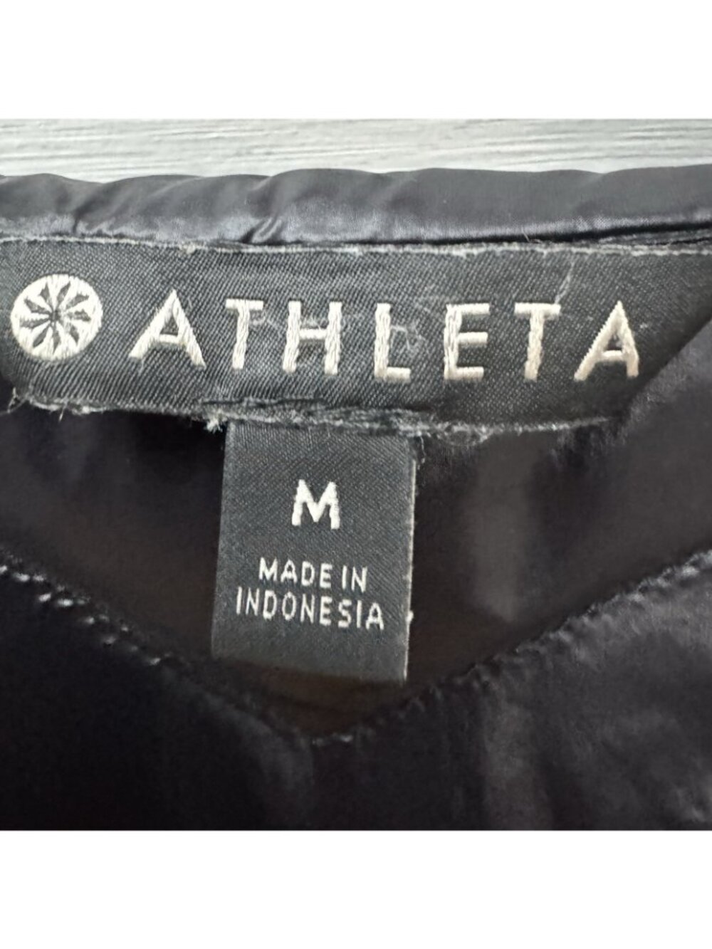 Athleta Goose Down Puffer Coat Women Medium Black Hooded Long Jacket - Picture 8 of 10